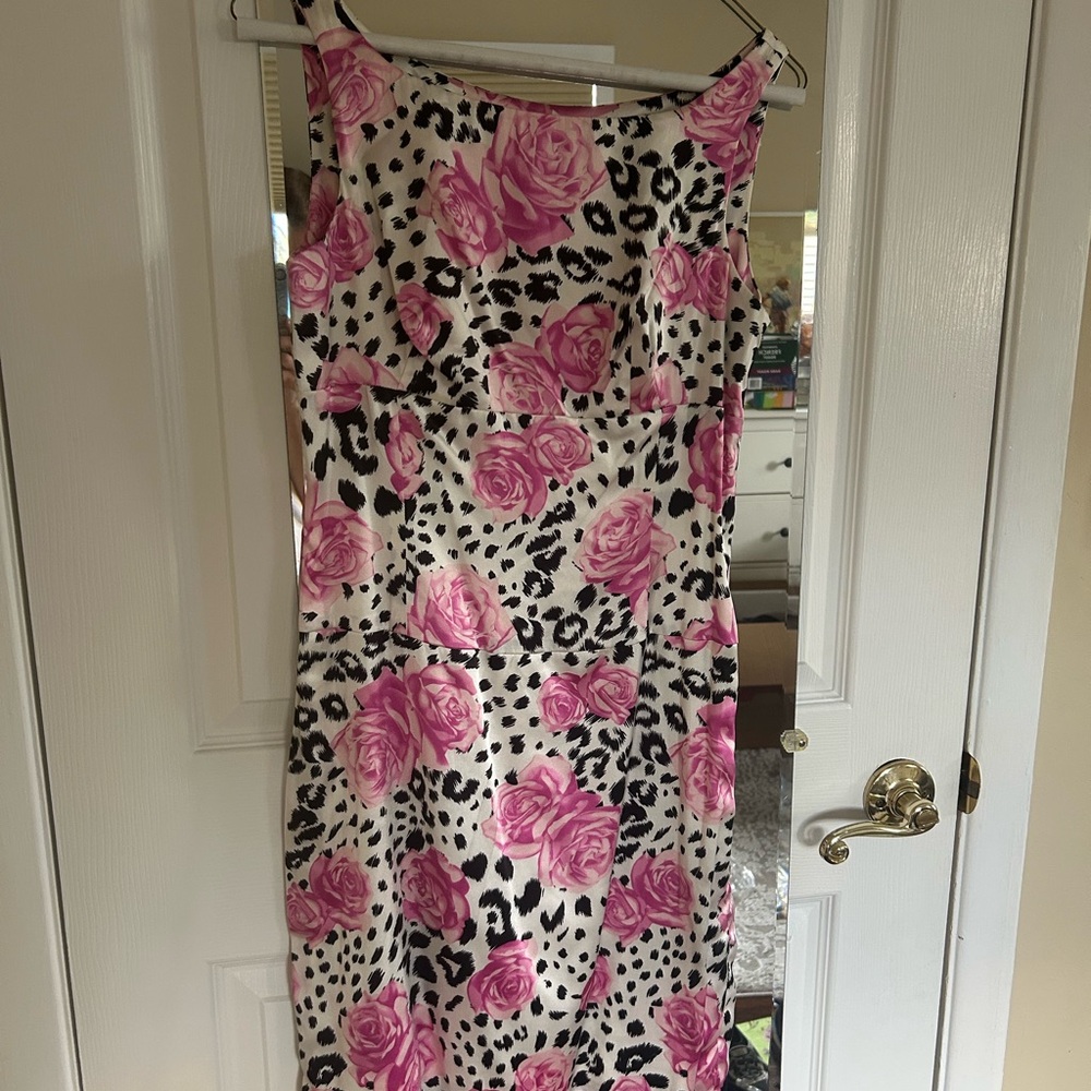 Bryan Bradley Pink and Black Floral Dress